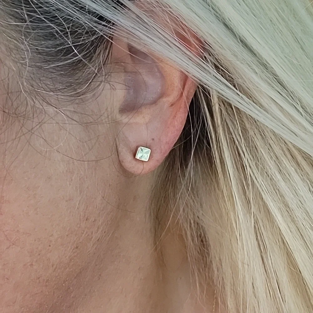 CLASSIC CUBE STUD EARRINGS, Choice of Color